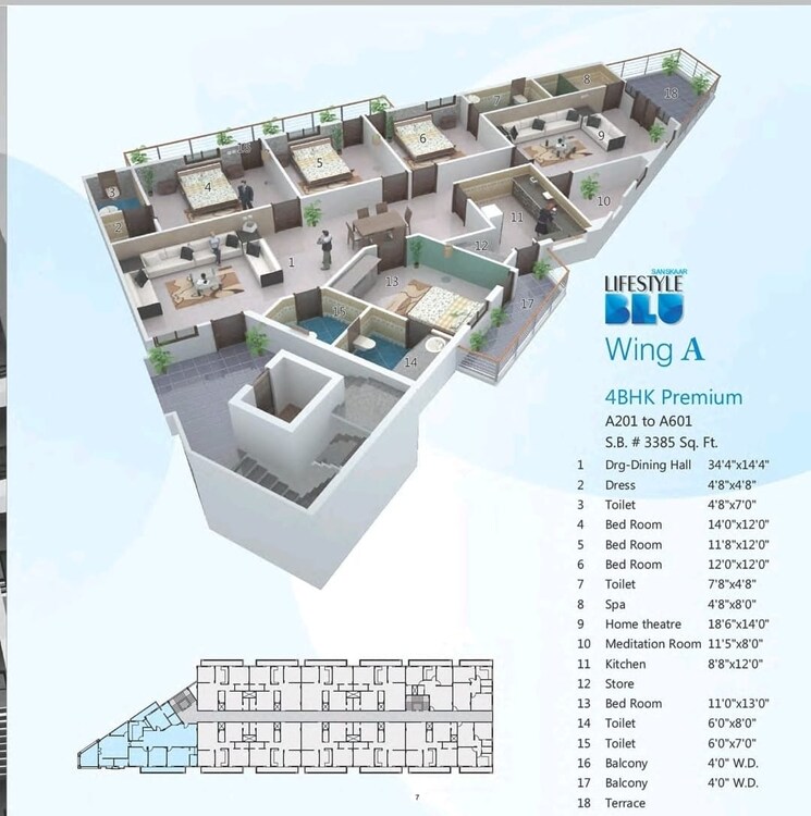Master Plan, salaiya 4 Bedroom 3385 Sq.Ft. Apartment In Salaiya Bhopal 7995027