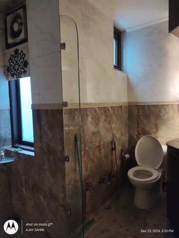 Bathroom in 3 BHK Builder Floor at Mehrauli – for Rent