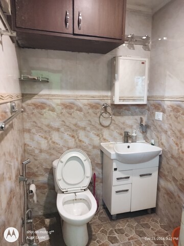 Bathroom in 3 BHK Builder Floor at Mehrauli – for Rent