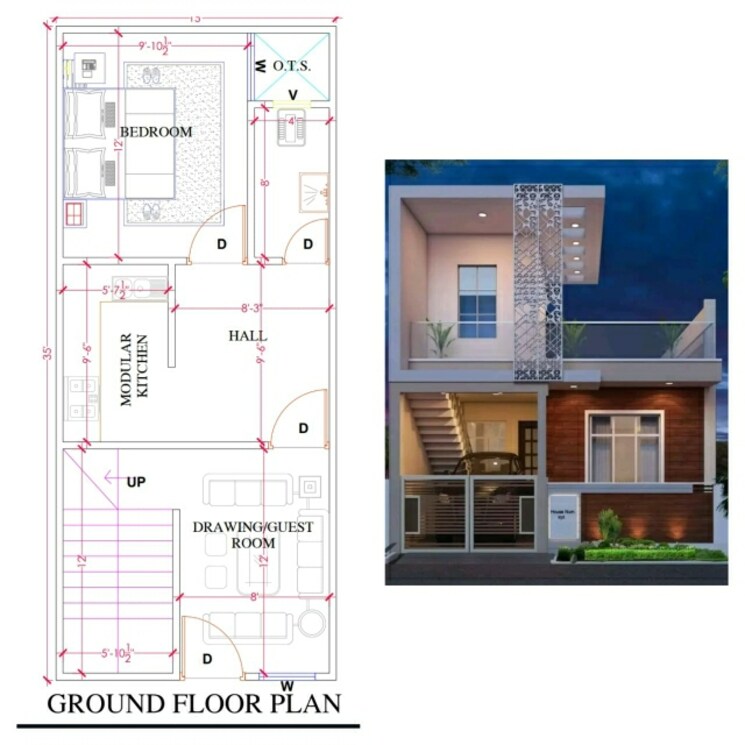 Floor Plan, chheda nagar 1 Bedroom 525 Sq.Ft. Villa In Chheda Nagar Barabanki 7997205