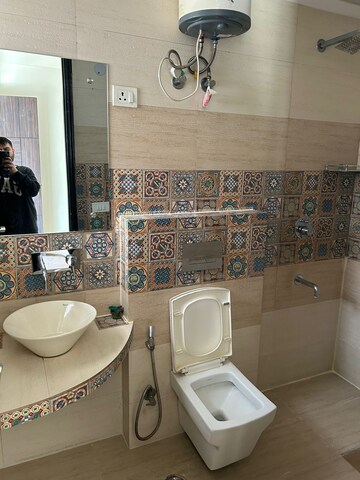 Bathroom in 3 BHK Builder Floor at Ansal Sushant Lok I, Sector 43 – for Rent