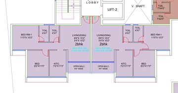 Floor Plan in 3 BHK Apartment at Kharghar – for Sale
