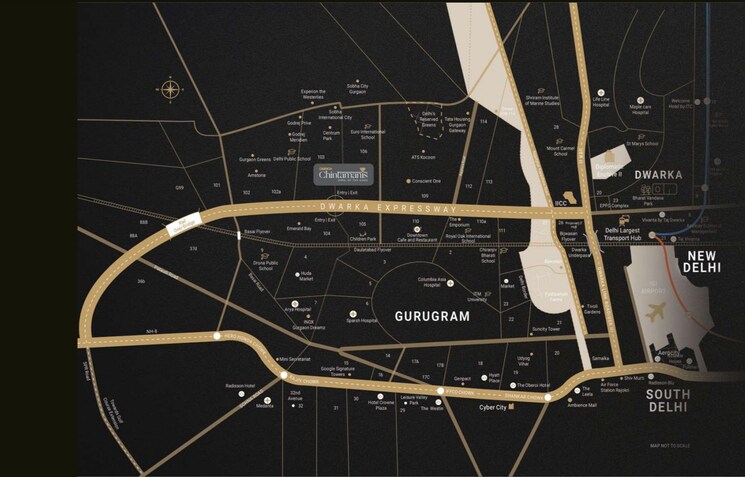 Map Location, oxirich-chintamani 4 Bedroom 2516 Sq.Ft. Apartment In Sector 103 Gurgaon 8000326