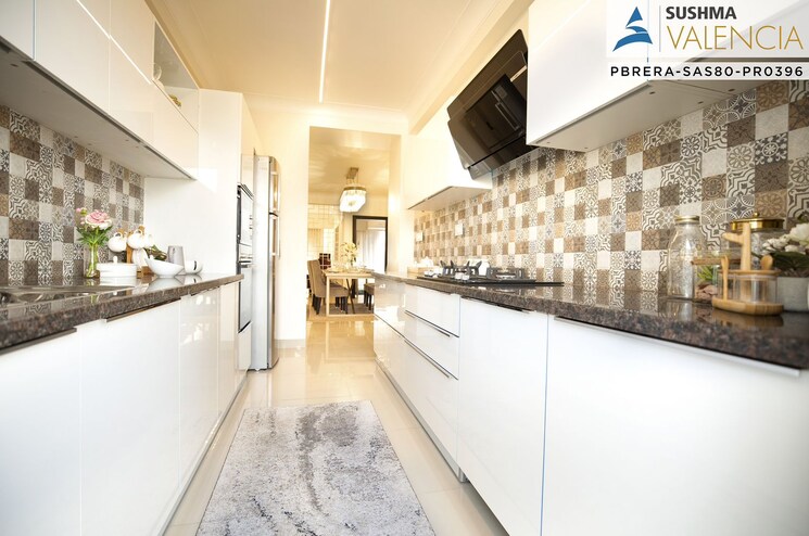 Kitchen, sushma-valencia 3 Bedroom 1800 Sq.Ft. Apartment In International Airport Road Zirakpur 8001266