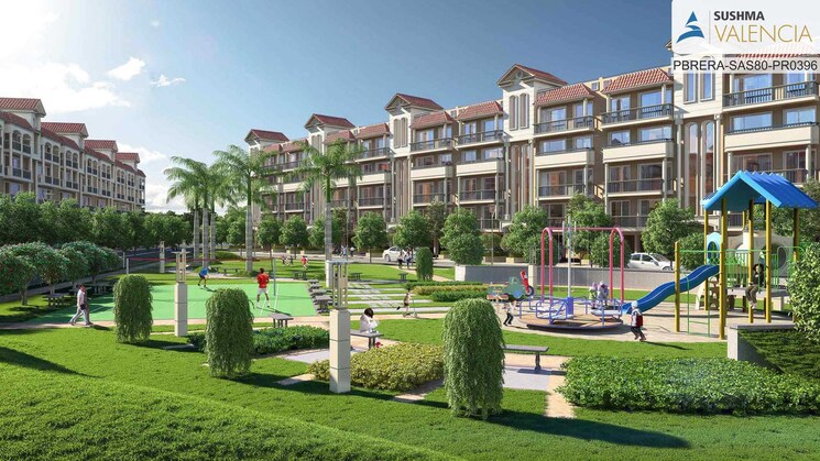 Garden, sushma-valencia 3 Bedroom 1800 Sq.Ft. Apartment In International Airport Road Zirakpur 8001266