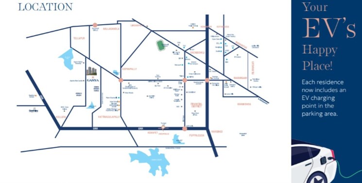 Map Location, supadha-gamya 3 Bedroom 2605 Sq.Ft. Apartment In Tellapur Hyderabad 8002059