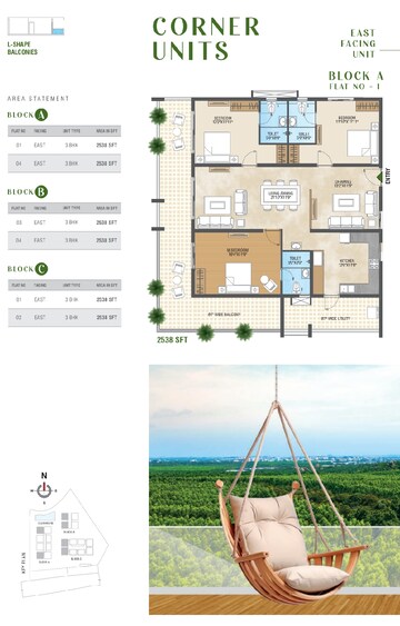 Floor Plan in 2 BHK Apartment at Pragathi Green Woods, Bowrampet – for Sale