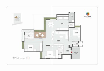 Floor Plan in 3 BHK Apartment at Vishakha Empyrean, Chharodi Village – for Sale