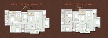 Floor Plan in 4 BHK Apartment at Adani Ambrosia, Shantigram – for Sale