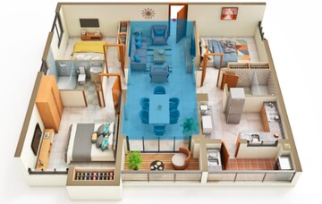Floor Plan in 3 BHK Apartment at Navanaami Courtyard Of Life, Kodathi – for Sale