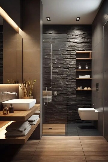 Bathroom in 2 BHK Apartment at Mahavir Enclave 1 – for Sale