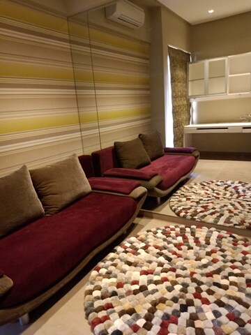 Living Room in 4 BHK Apartment at Harmony Signature Towers, Owale – for Rent