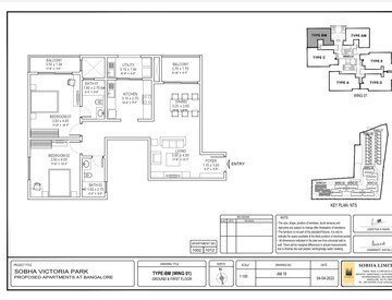 Floor Plan in 2 BHK Apartment at Hennur – for Sale