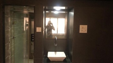 Bathroom in 1 BHK Apartment at Bimbisar Nagar, Goregaon East – for Rent