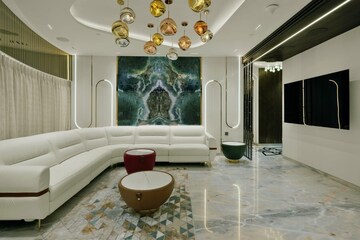 Living Room in 3 BHK Apartment at Lodha The World Towers World One Tier 2, Worli – for Rent