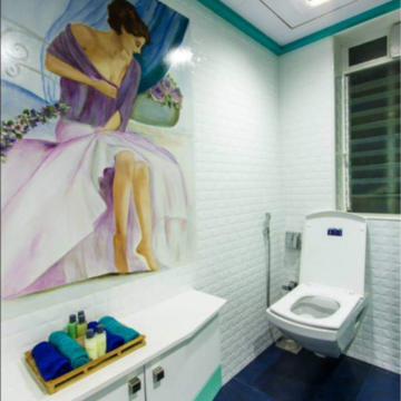Bathroom in 2 BHK Apartment at Palash Towers, Veera Desai Industrial Estate – for Sale