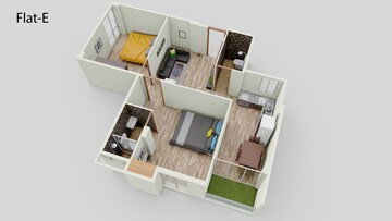 Floor Plan in 2 BHK Apartment at Joka – for Sale
