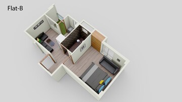 Floor Plan in 1 BHK Apartment at Joka – for Sale