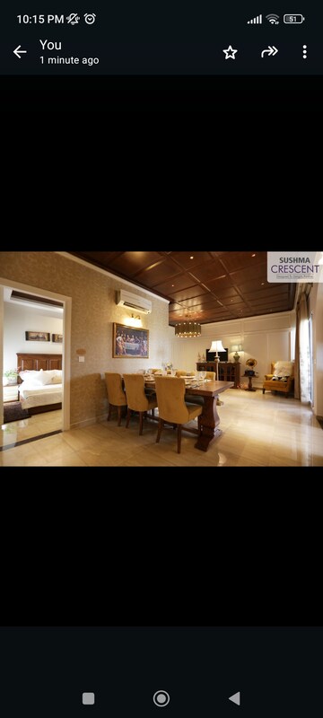 Living Room in 3 BHK Apartment at Sushma Crescent, Dhakoli Village – for Sale