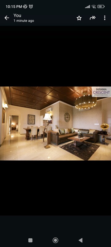 Living Room in 3 BHK Apartment at Sushma Crescent, Dhakoli Village – for Sale