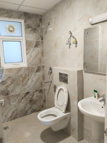 Bathroom in 3 BHK Apartment at Omaxe The Palace, Gomti Nagar – for Rent