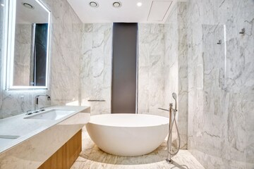 Bathroom in 3 BHK Apartment at Provenance Four Seasons Private Residences, Worli – for Rent