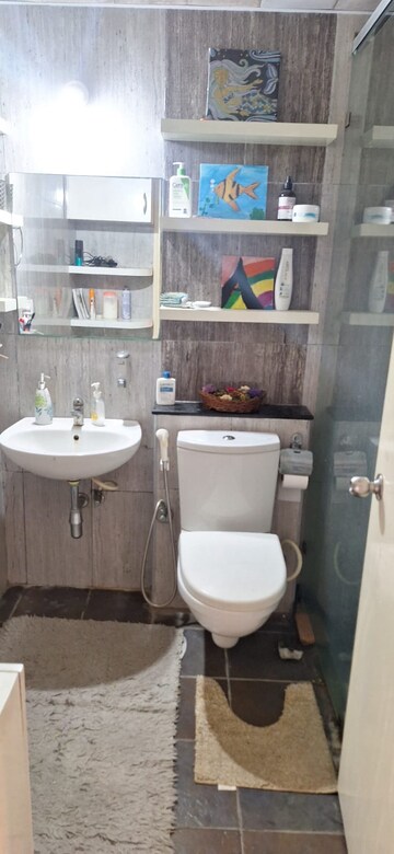 Bathroom in 3 BHK Apartment at Mantri Lithos, Thanisandra – for Rent