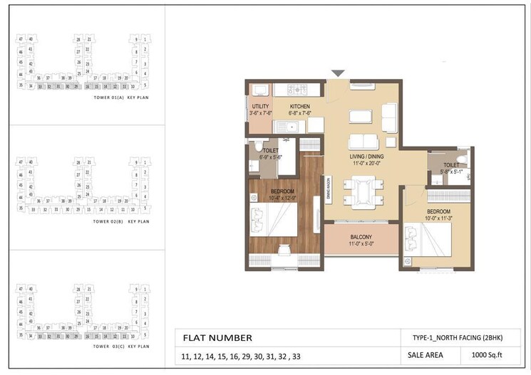 Floor Plan, gm-infinite-e-city-town 2 Bedroom 1070 Sq.Ft. Apartment In Electronic City Phase I Bangalore 8018357
