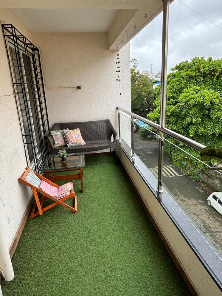 Balcony, concrete-sunshine-residency 4 Bedroom 2100 Sq.Ft. Apartment In Lulla Nagar Pune 8018733