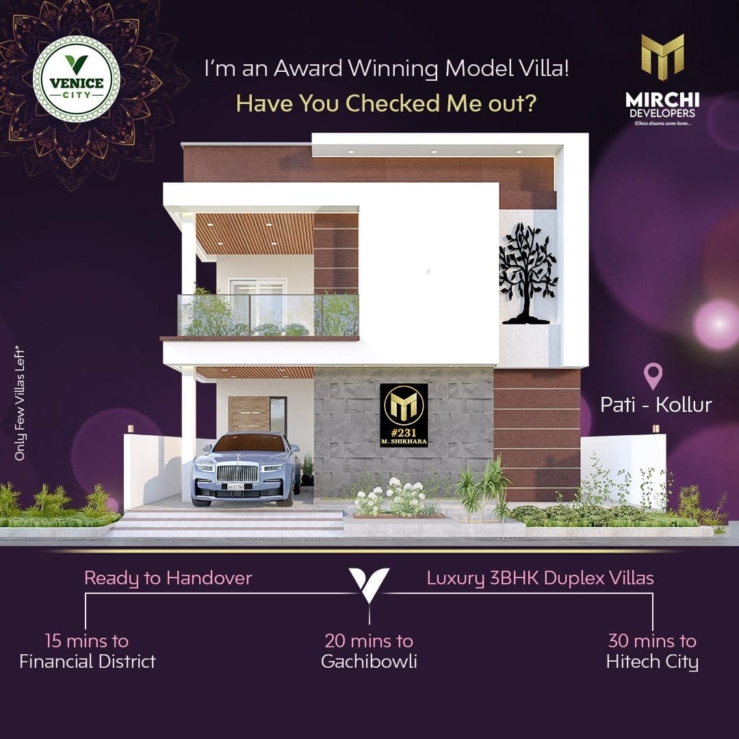 3 BHK Villa For Sale in Mirchi Venice City Kollur