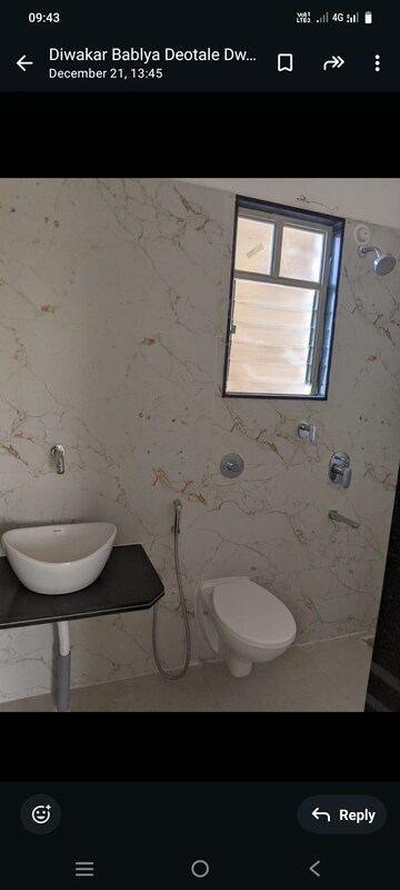 Bathroom in 2 BHK Apartment at GK Dwarka Heights, Pimple Saudagar – for Rent
