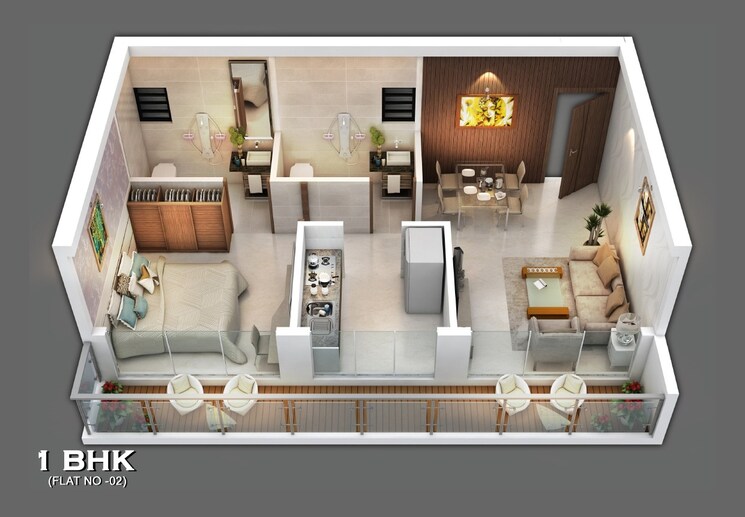 Floor Plan, kharghar 1 RK 500 Sq.Ft. Apartment In Kharghar Navi Mumbai 8021106