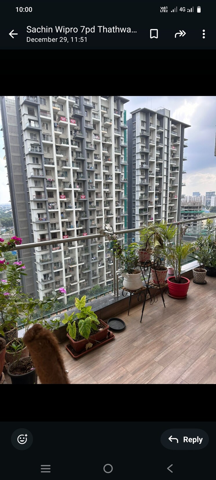 Balcony, bhandari-7-plumeria-drive 3 Bedroom 1500 Sq.Ft. Apartment In Tathawade Pune 8021159