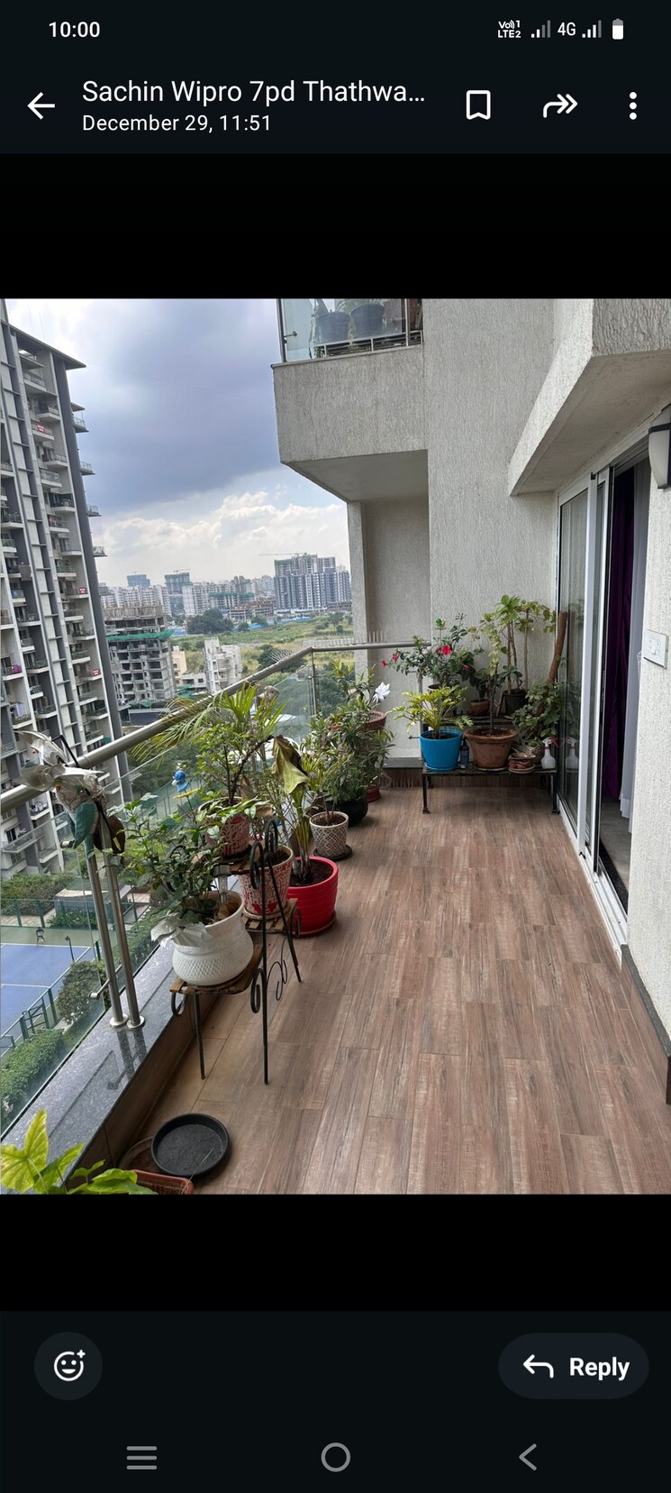 Balcony, bhandari-7-plumeria-drive 3 Bedroom 1500 Sq.Ft. Apartment In Tathawade Pune 8021159