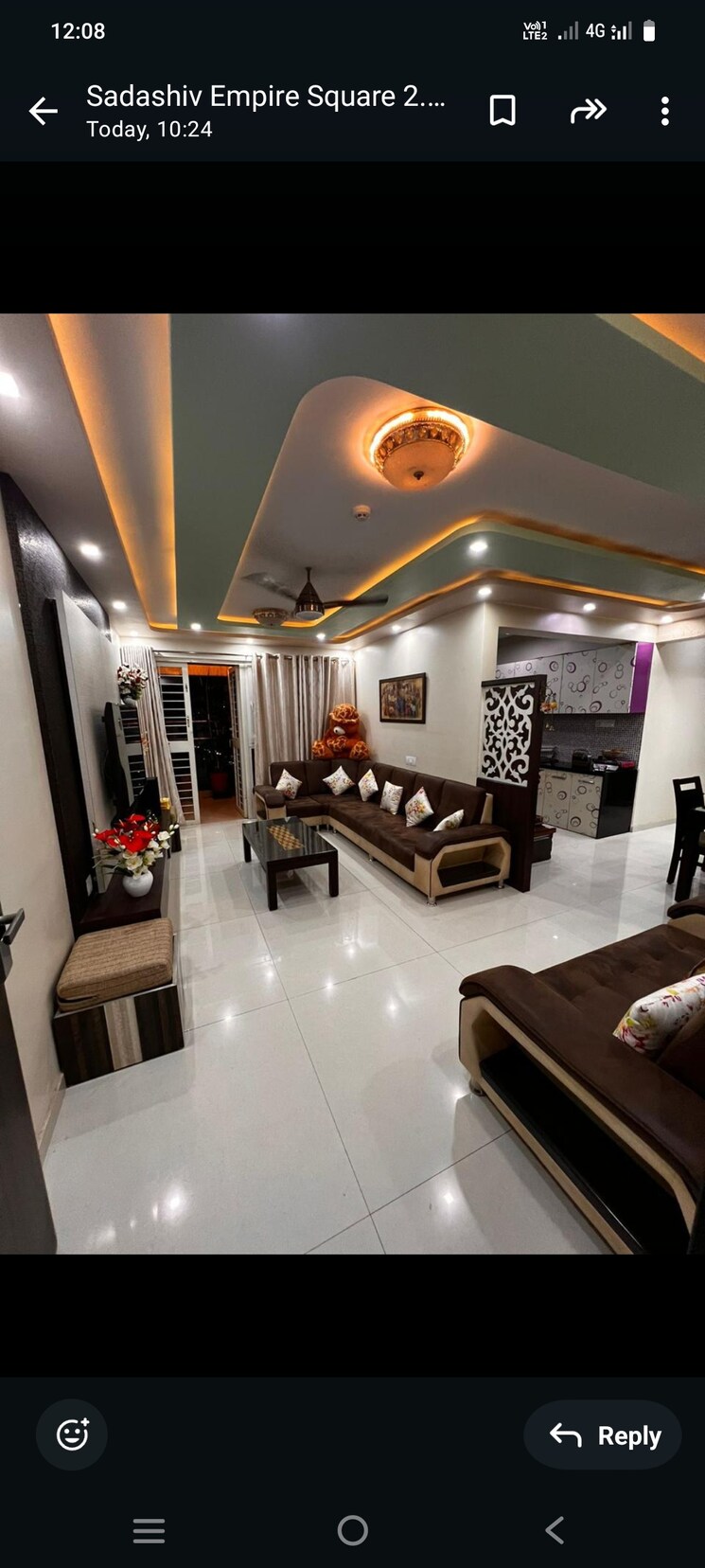 Living Room, sukhwani-empire-square 3 Bedroom 1800 Sq.Ft. Apartment In Pimpri Pune 8022044