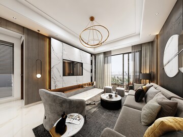 Living Room in 3 BHK Apartment at Clover Park – for Sale