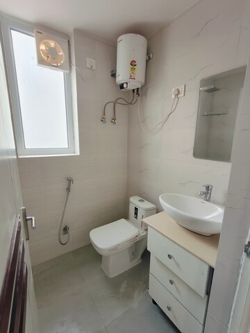 Bathroom in 3 BHK Builder Floor at Ansal Sushant Apartments, Sushant Lok I – for Rent