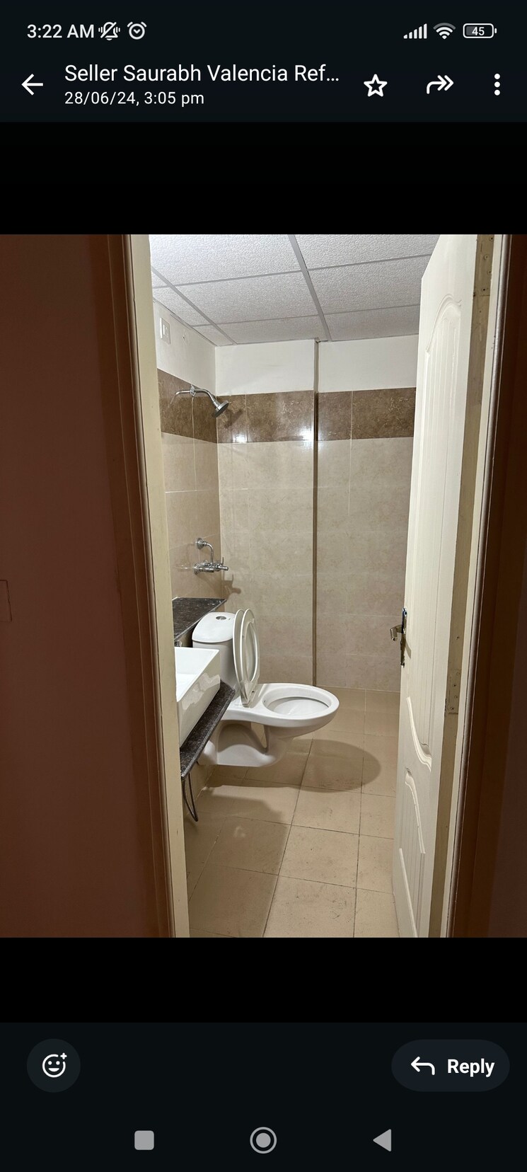Bathroom, sushma-valencia 3 Bedroom 1800 Sq.Ft. Apartment In International Airport Road Zirakpur 8024631