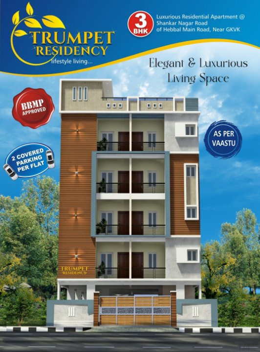 3 BHK + Pooja Room Apartment For Sale in Trumpet Residency 