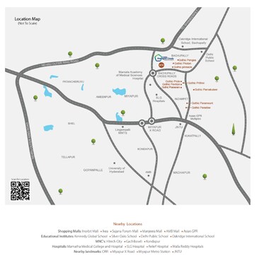 3 BHK Apartment – Map Location View at Gothic Pentagon Clouds, Bachupally - for Sale