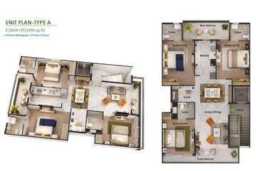 Floor Plan in 2.5 BHK Builder Floor at Smart World Gems, Sector 89 – for Sale