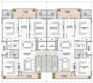 Floor Plan in 2.5 BHK Builder Floor at Smart World Gems, Sector 89 – for Sale