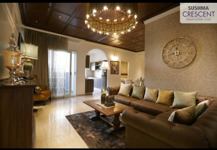Living Room, sushma-crescent 3 Bedroom 1590 Sq.Ft. Apartment In Dhakoli Village Zirakpur 8028108