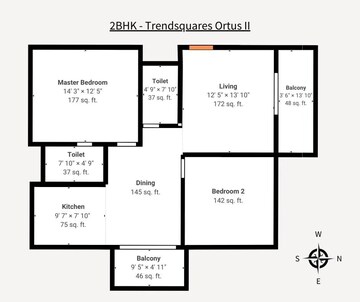  2 BHK Apartment at Trendsquare Ortus Apartment, Hebbal – for Sale