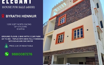6 BHK Independent House For Sale in Hennur