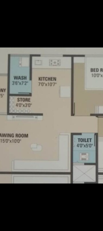Floor Plan in 2 BHK Apartment at Shreeji Pratham Priority, Nava Naroda – for Rent