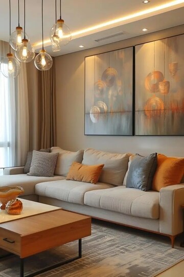 Living Room in 2 BHK Apartment at Igi Airport Area – for Sale