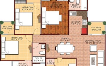 3.5 BHK Apartment For Sale in SVP Gulmohur Greens, Mohan Nagar