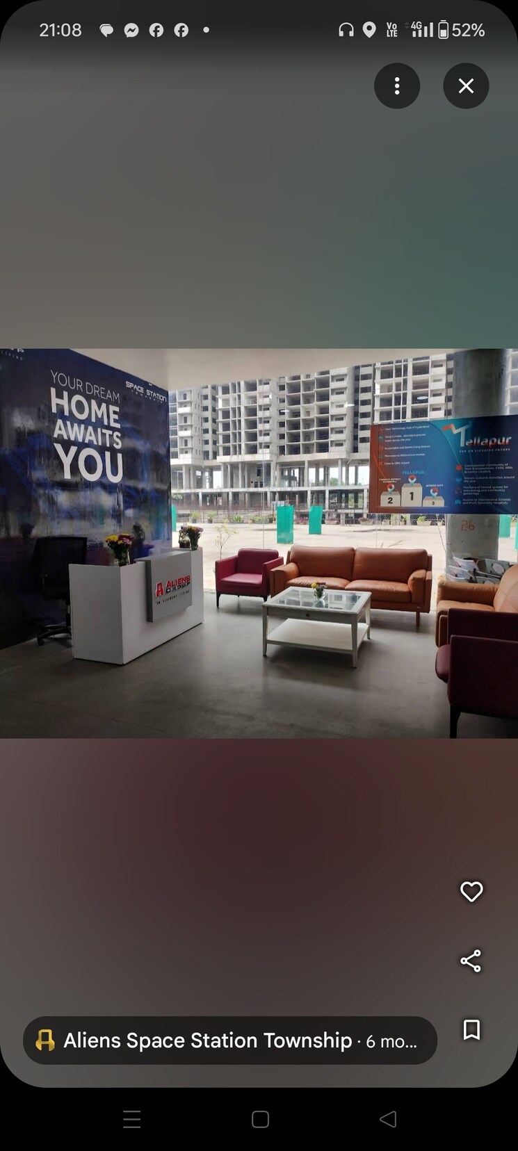 Living Room, aliens-space-station-1-cassini 3 Bedroom 1597 Sq.Ft. Apartment In Tellapur Hyderabad 8029802