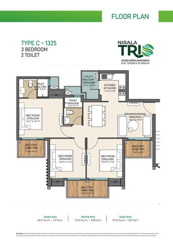 3 BHK Apartment For Resale in Nirala Trio Noida Ext Tech Zone 4 Greater Noida  8030708